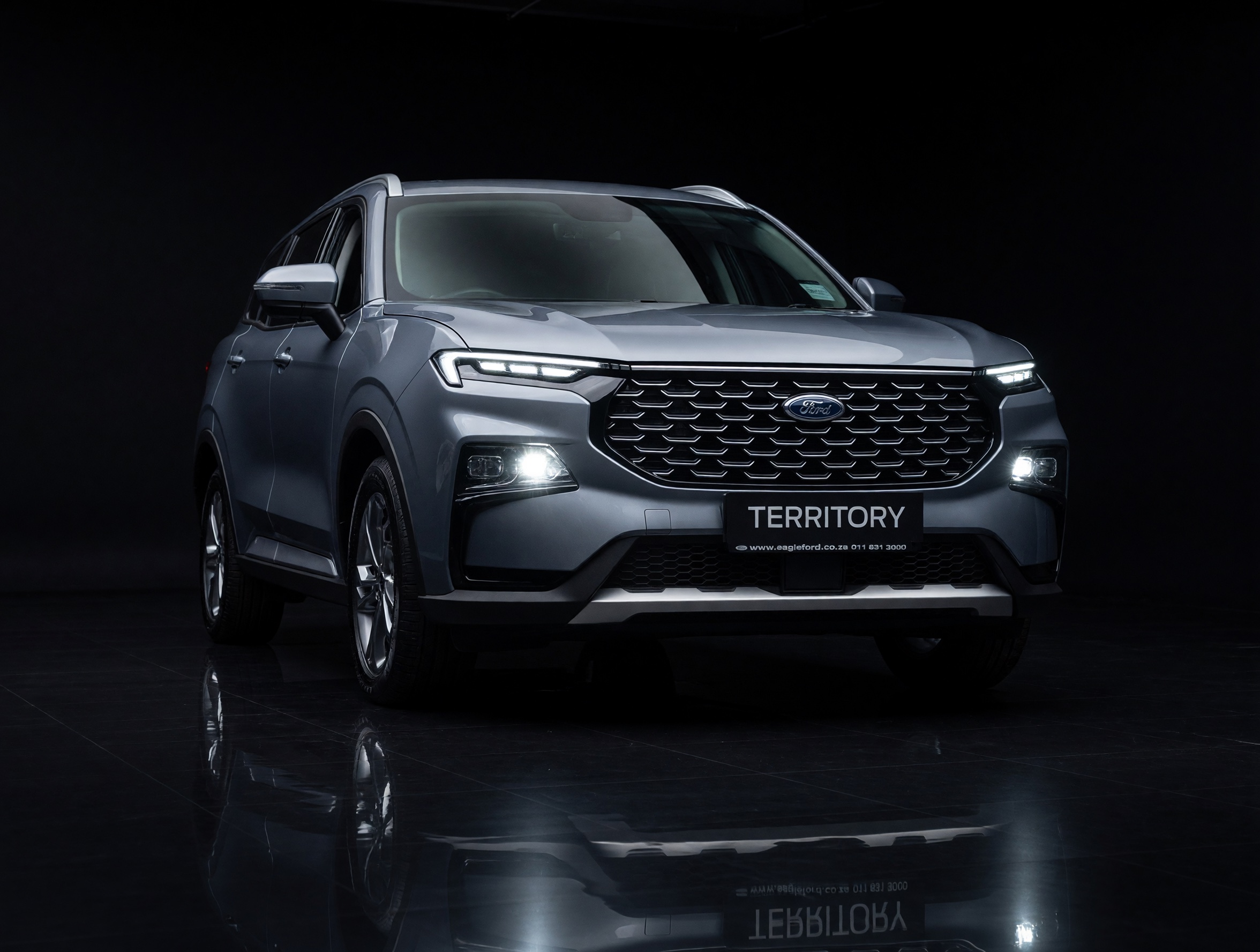 Ford Territory on a black reflective studio floor